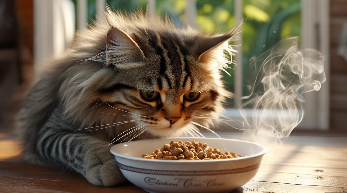 猫咪吃食的照片
