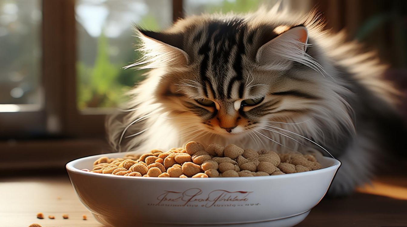 猫咪吃食的照片