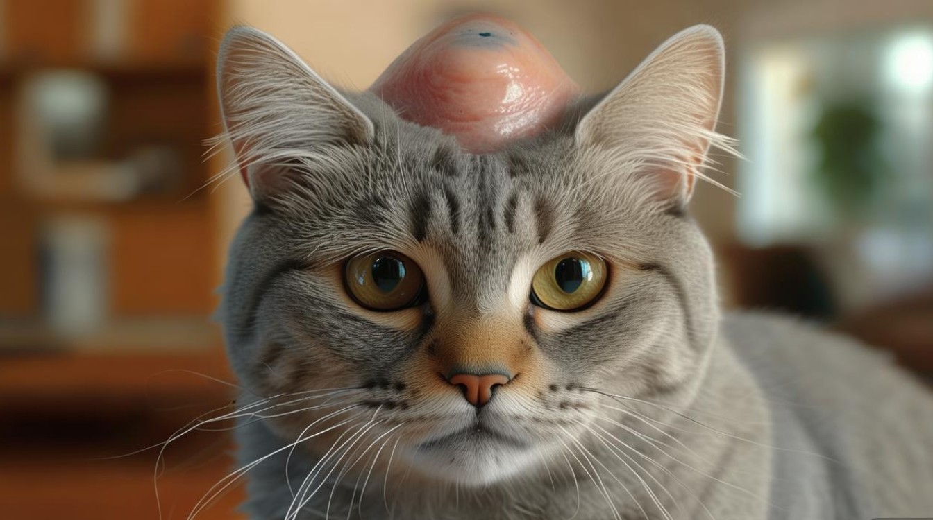 猫咪脑袋上有包