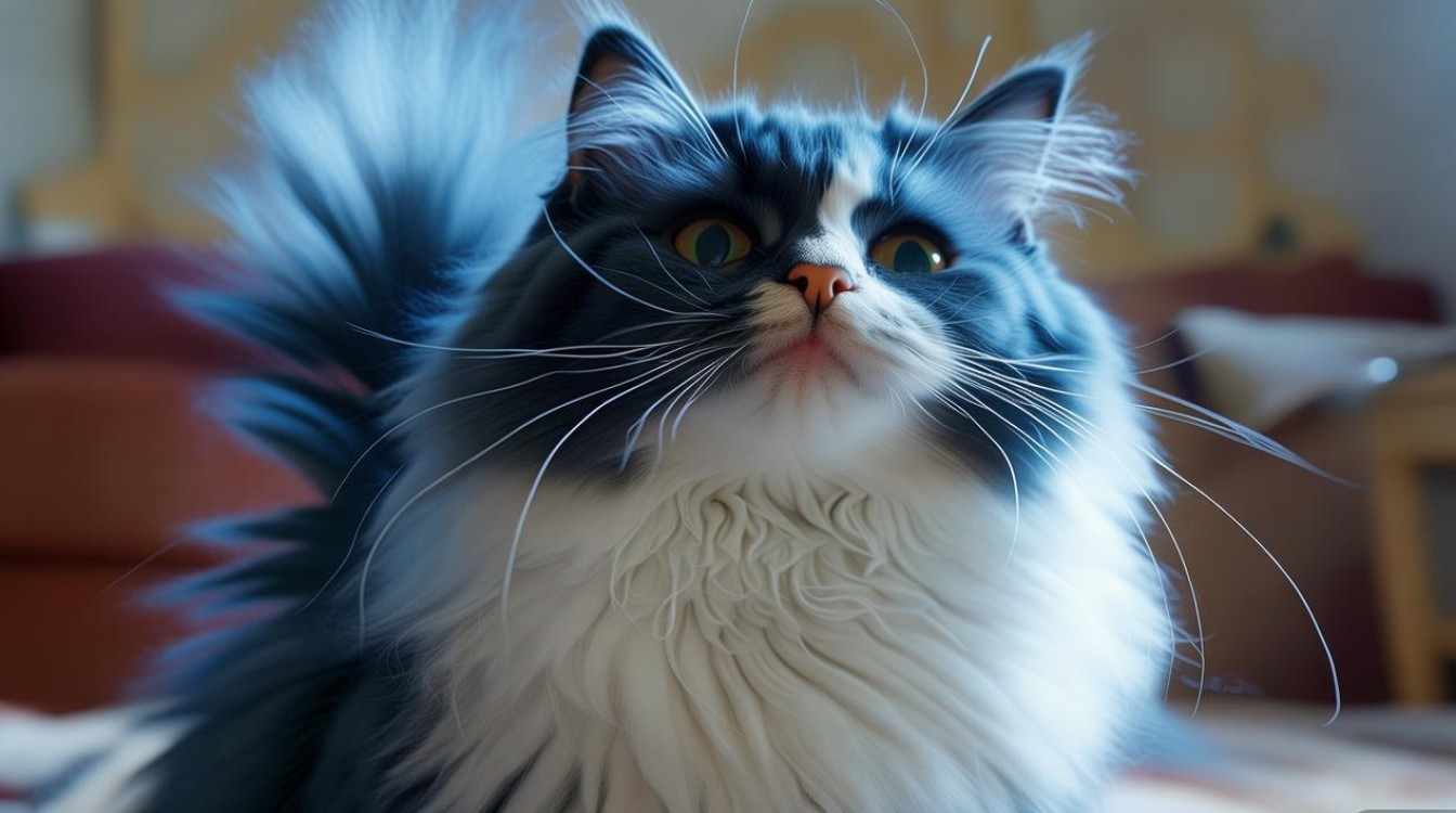 猫咪尾部竖起颤动