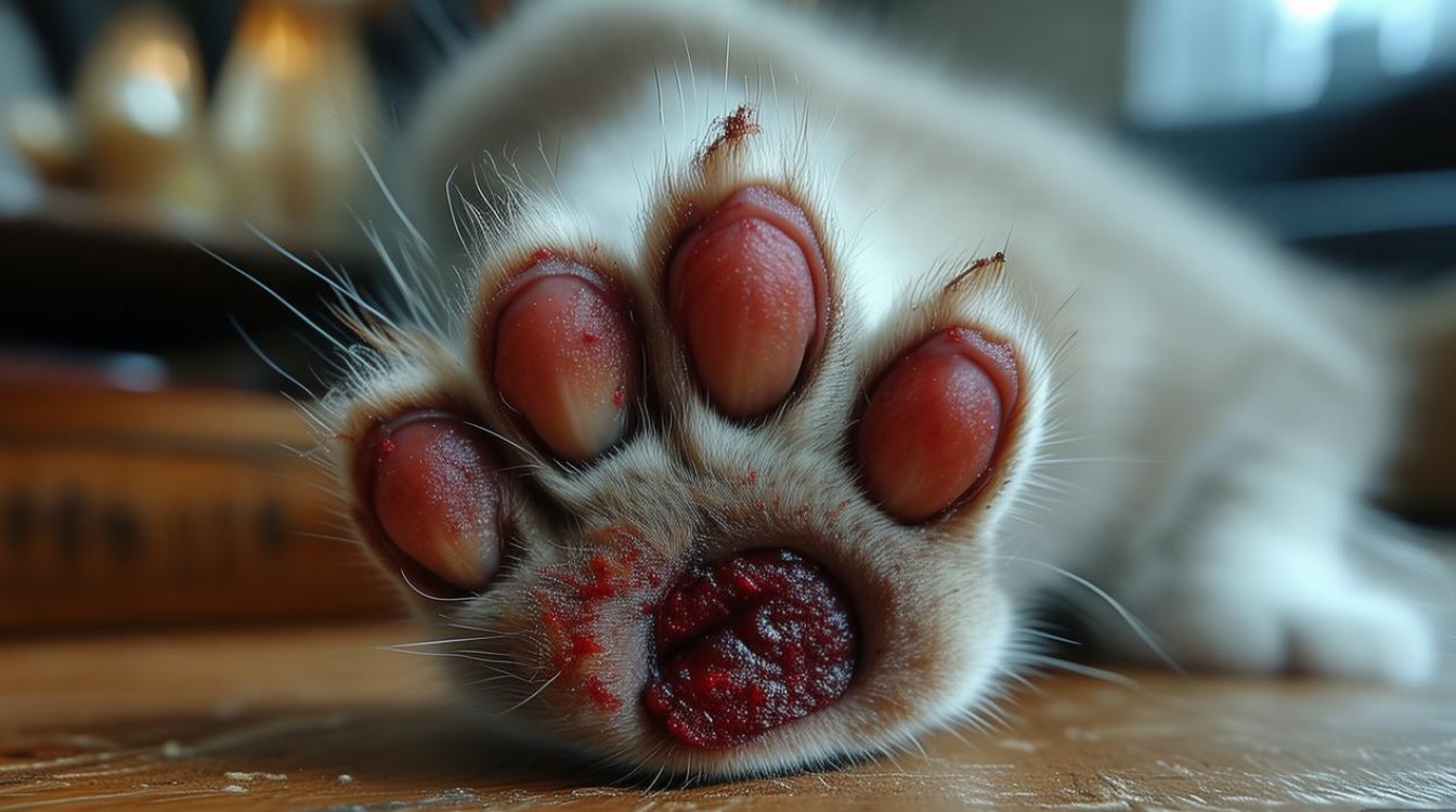 猫咪爪子缝发炎