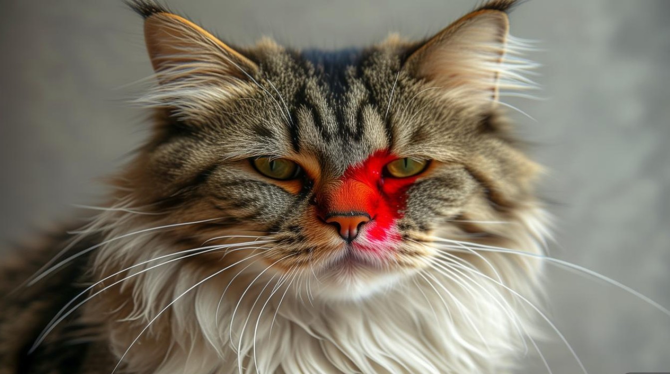 猫咪舔了变红