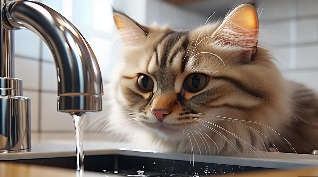猫咪鼻子按住出水
