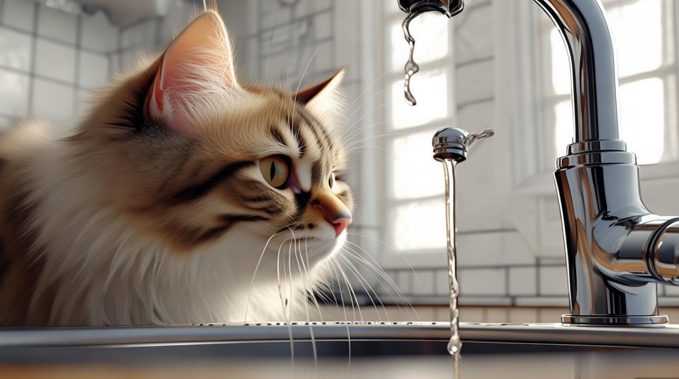 猫咪鼻子按住出水