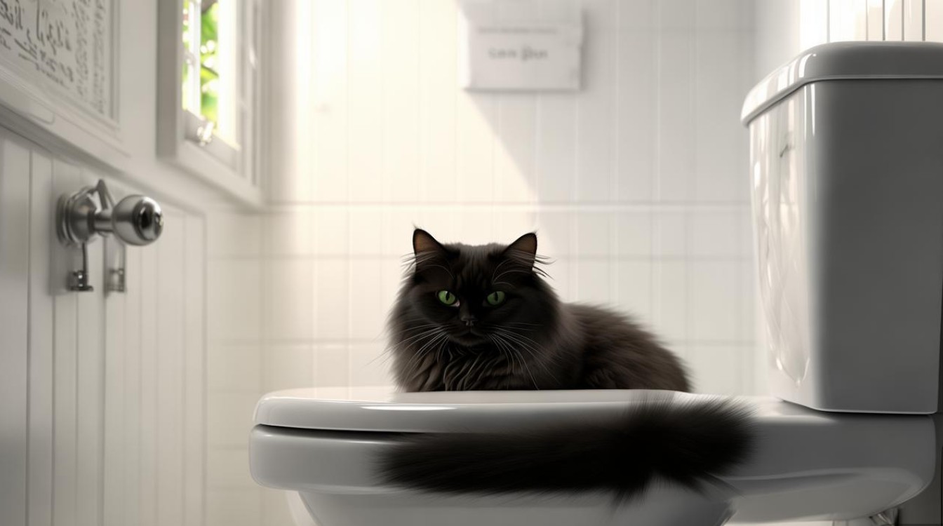 猫咪自己会用马桶