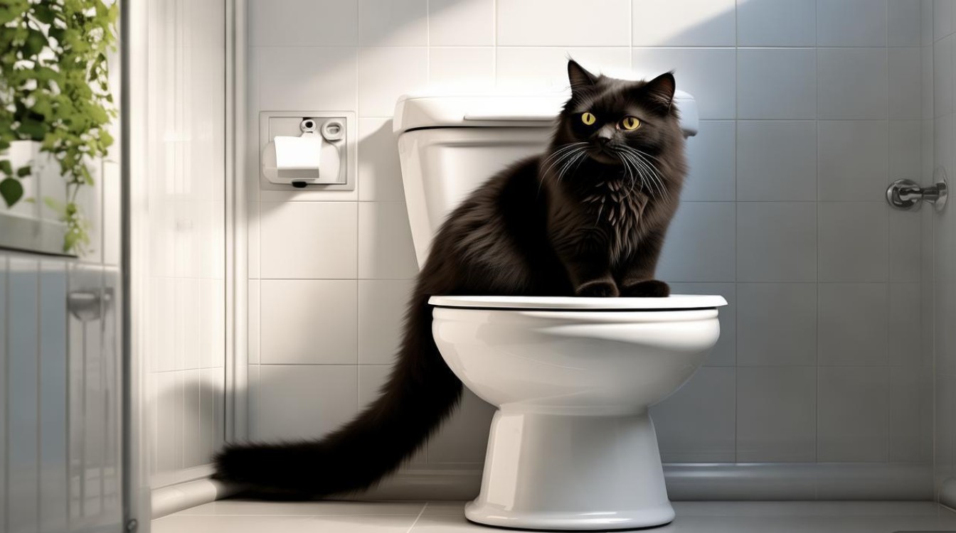 猫咪自己会用马桶
