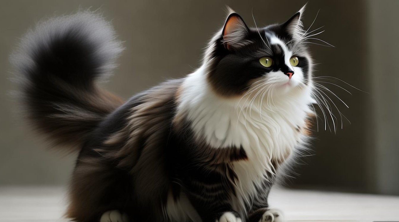 猫咪竖起尾巴叫