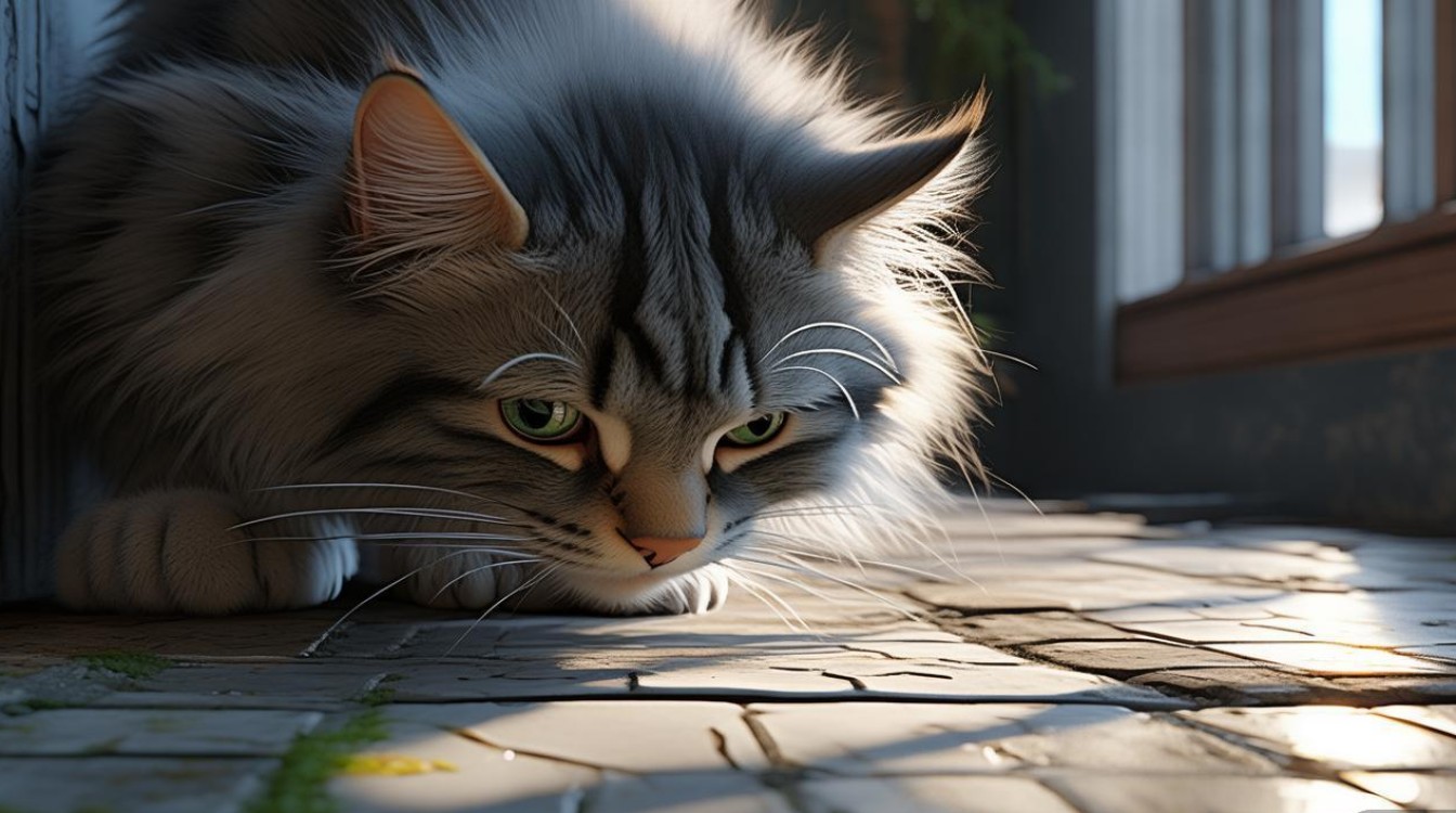 猫咪喜欢闻地面