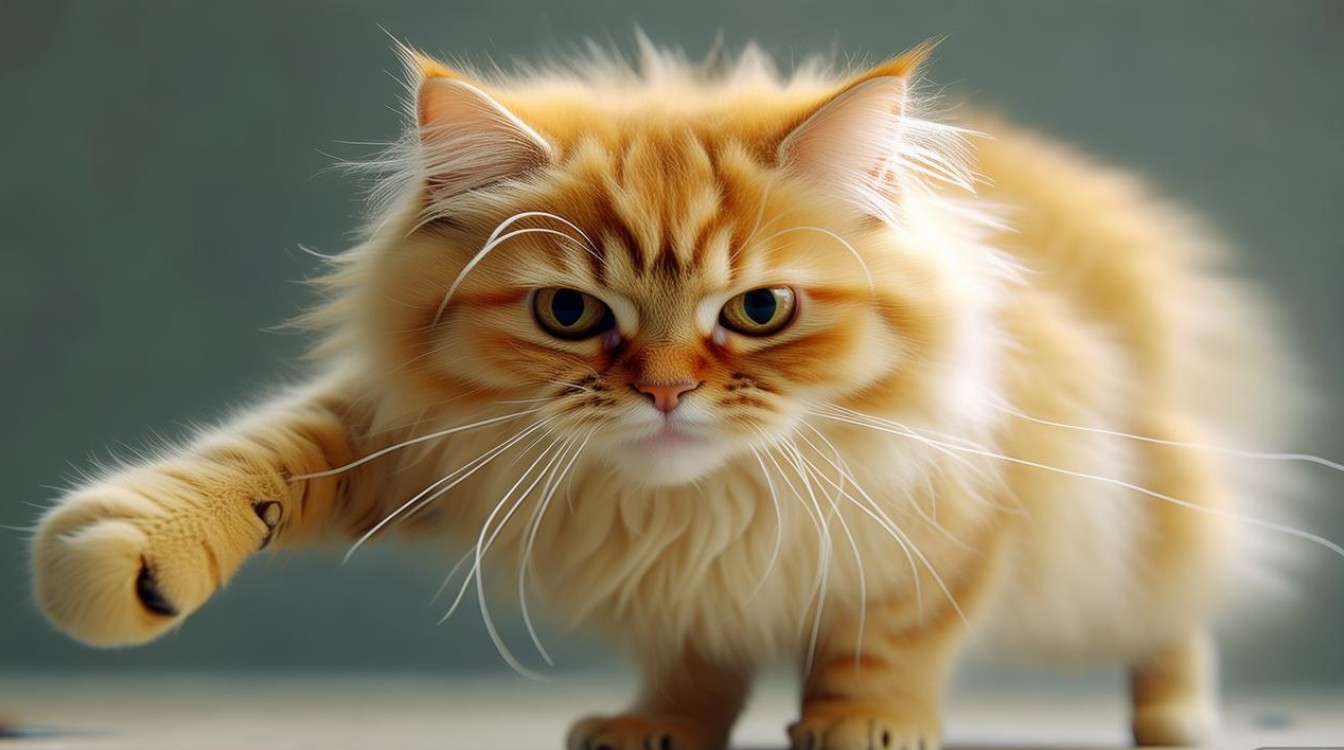 猫咪有点哮踹