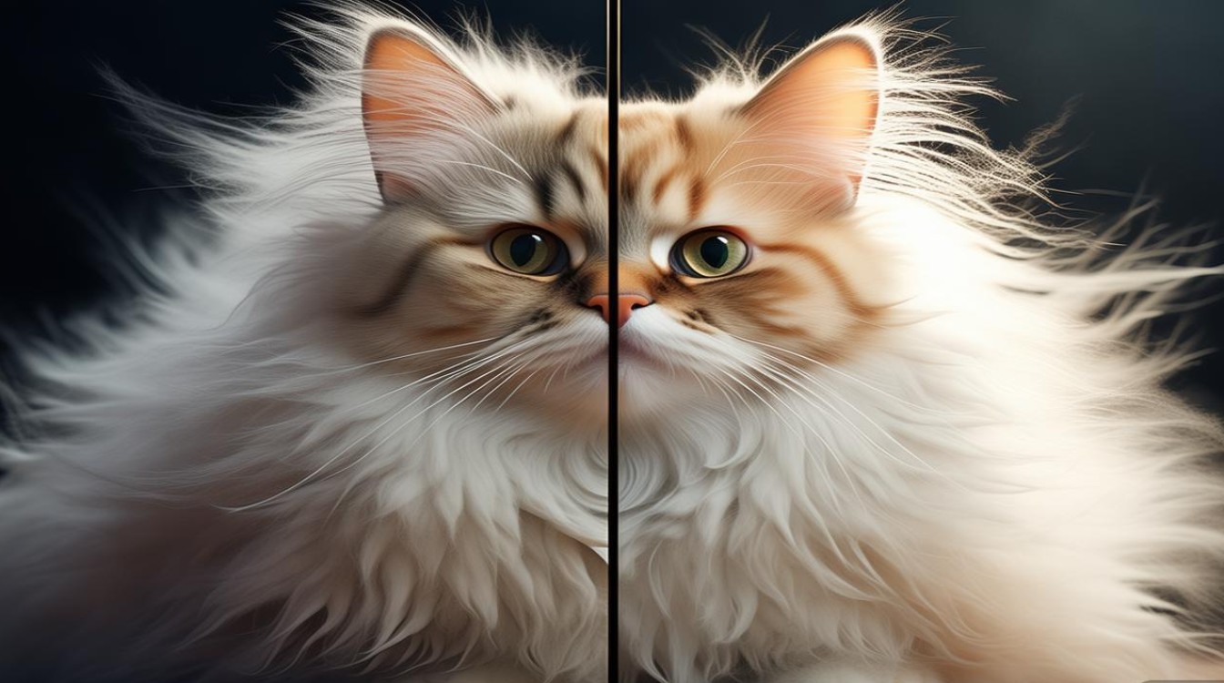 猫咪炸毛前后