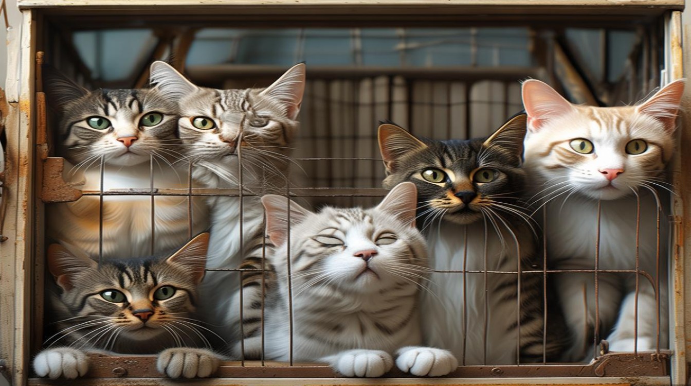 猫咪各种蹭笼子