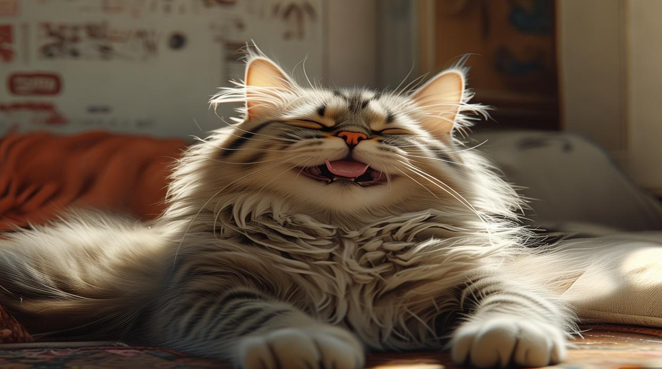 猫咪舒服流口水