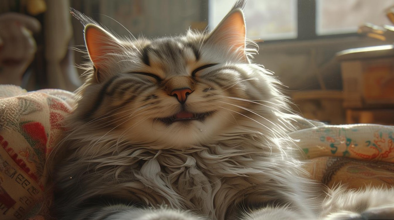 猫咪舒服流口水