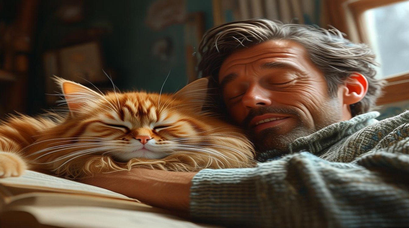 猫咪和主人睡