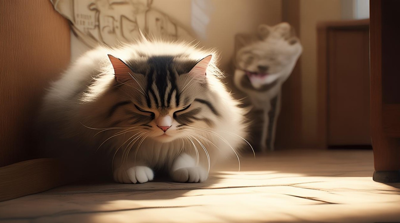 猫咪很怕别的猫