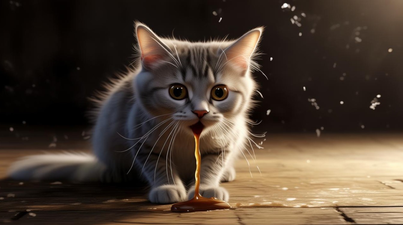 猫咪吐褐色水