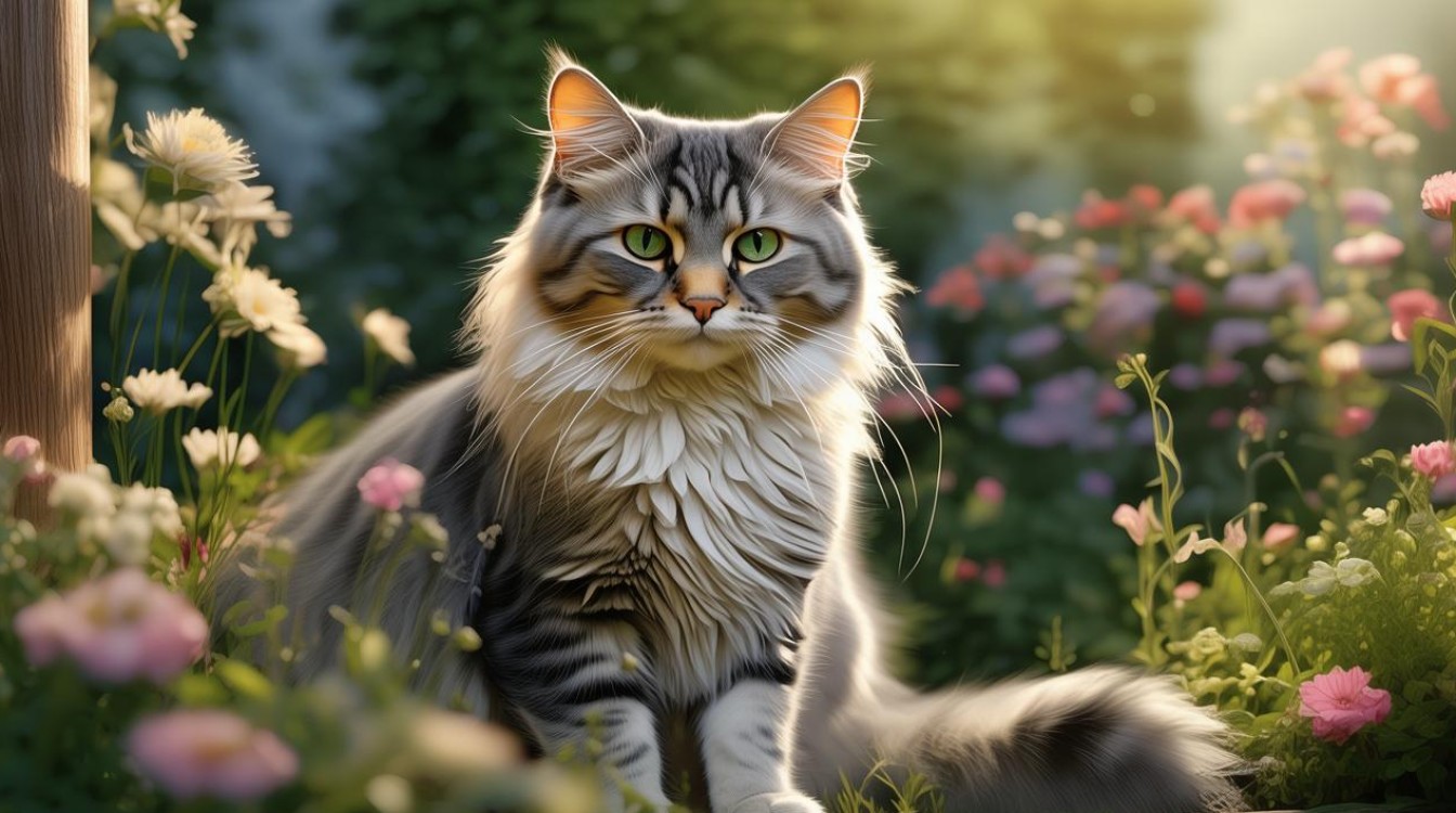 猫咪拴养 图