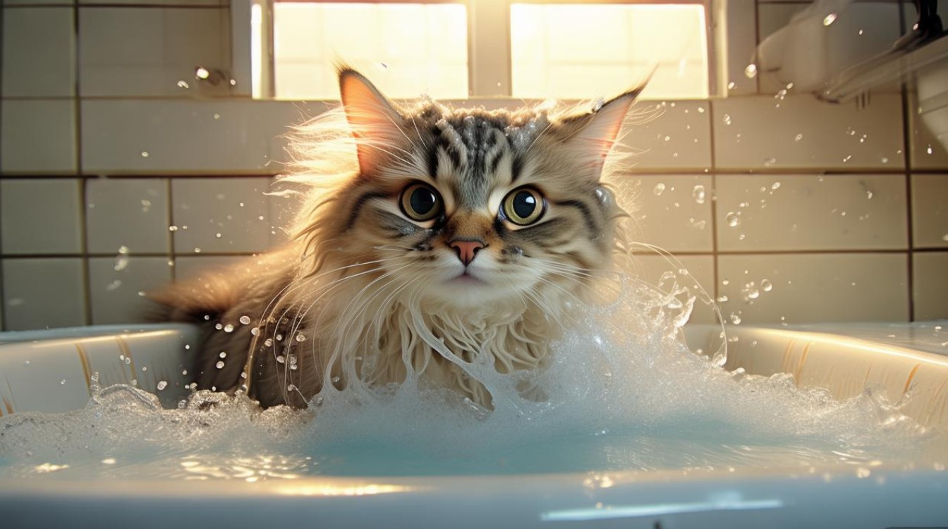 猫咪洗澡应急反应