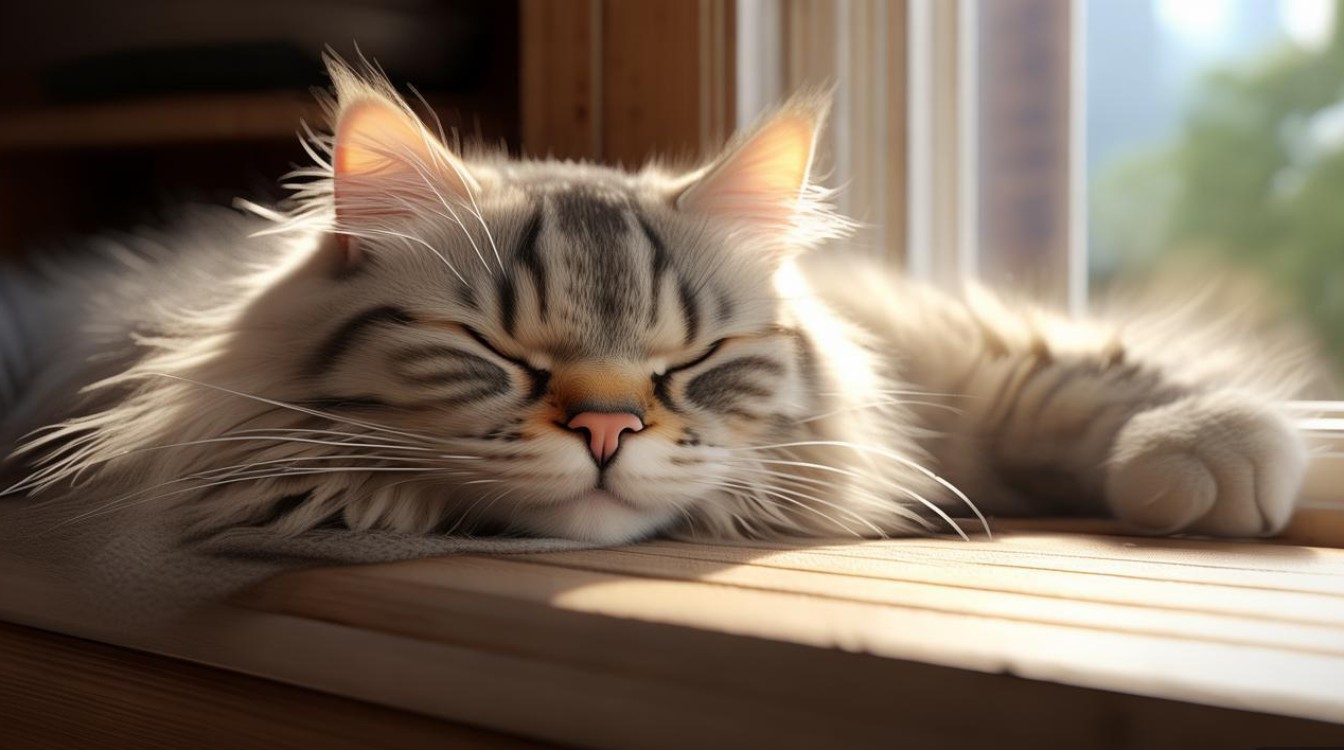猫咪躺着梳毛