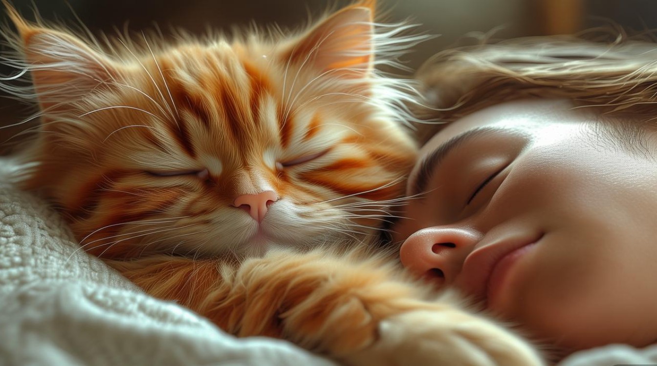 猫咪和你睡觉表达