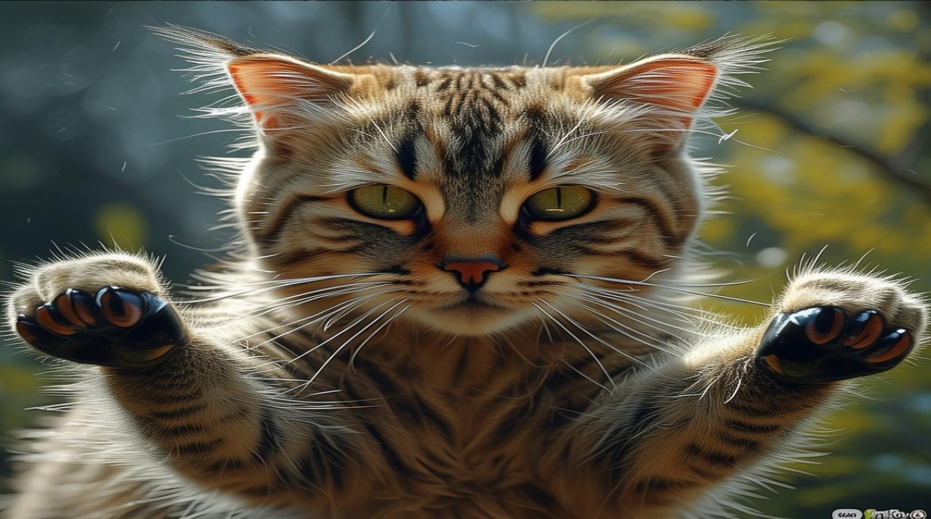 猫咪张开爪子图片