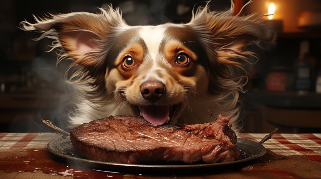 狗狗急吃肉