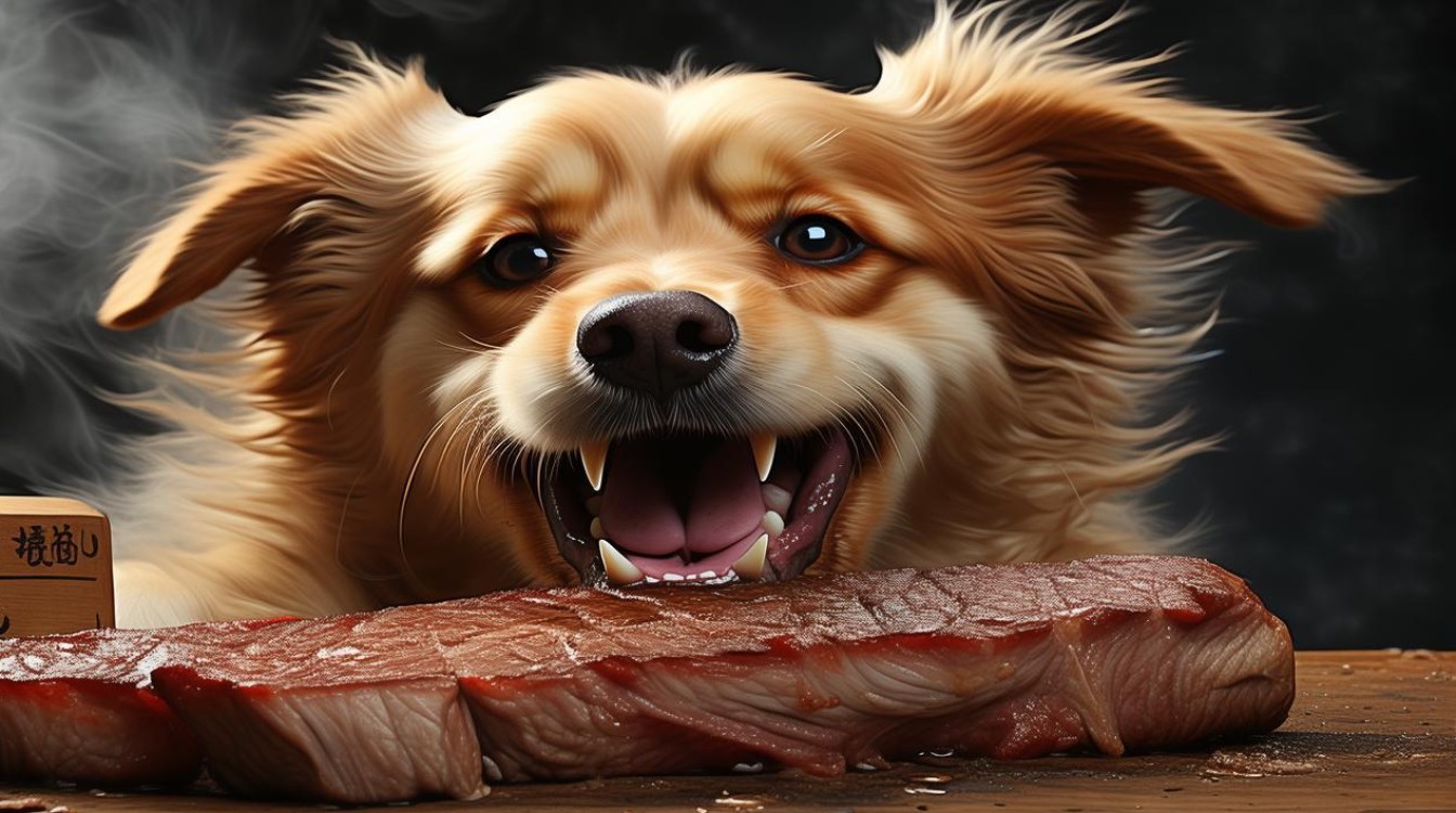 狗狗急吃肉