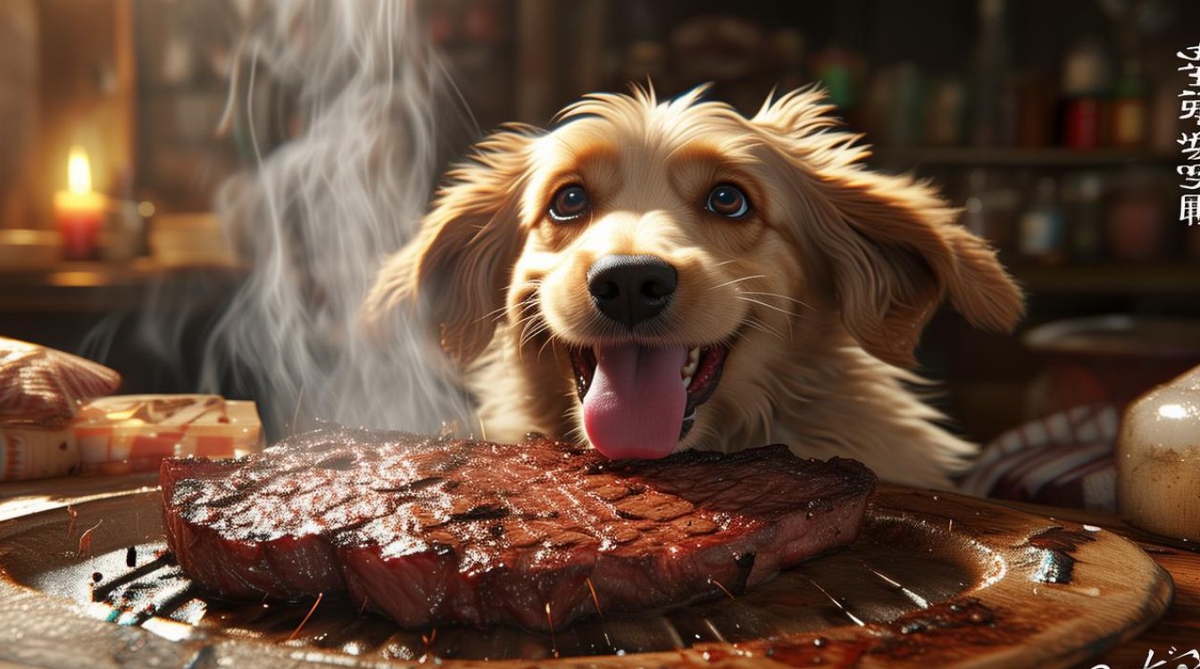 狗狗急吃肉