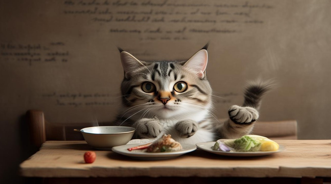 吃饭能玩的猫咪