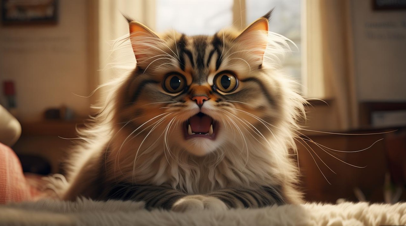 猫咪被吓到了