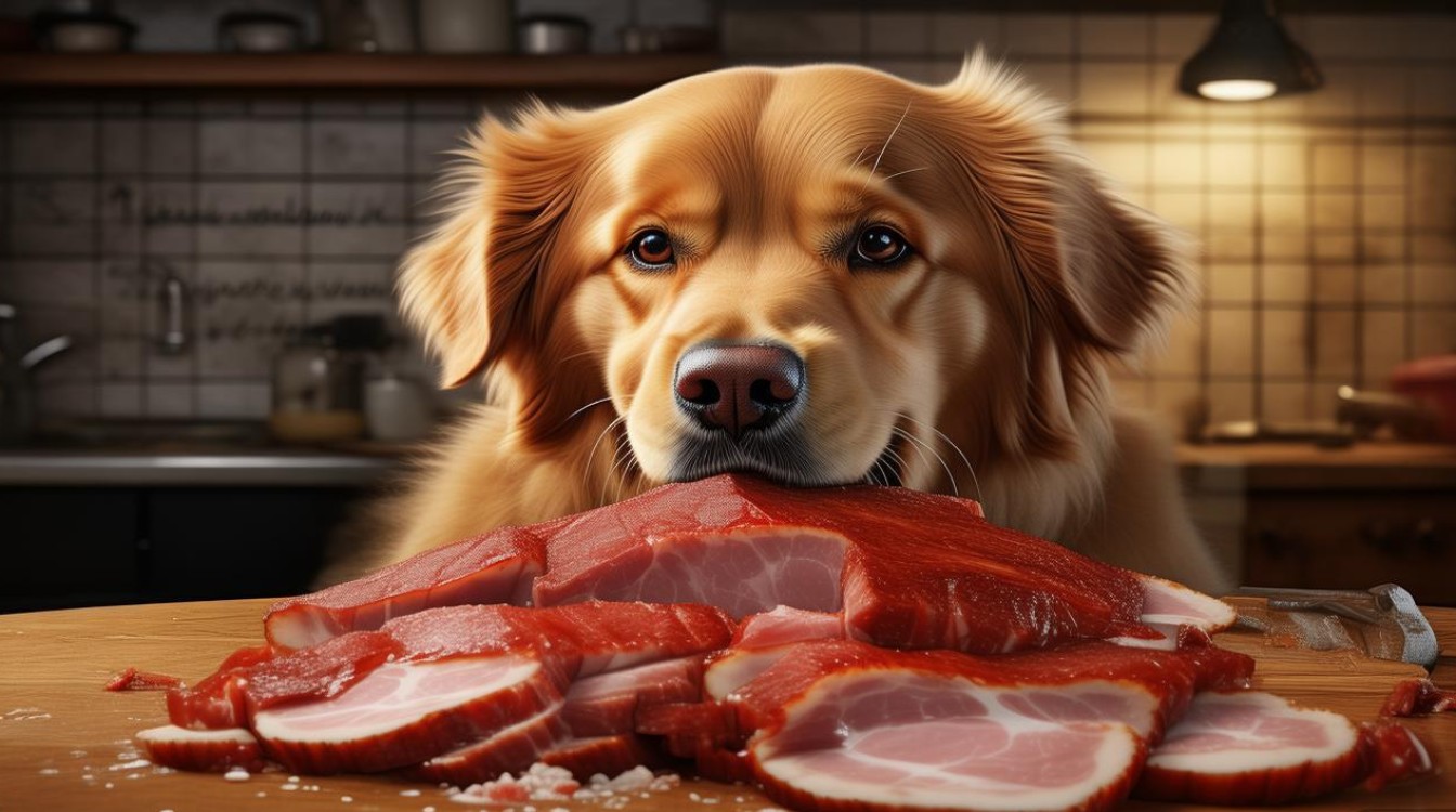 狗狗偷吃腊肉