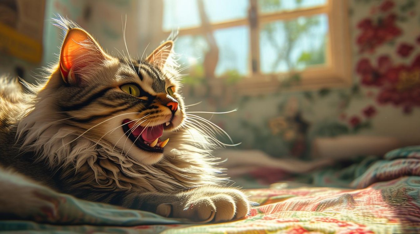 猫咪夏天张嘴呼吸