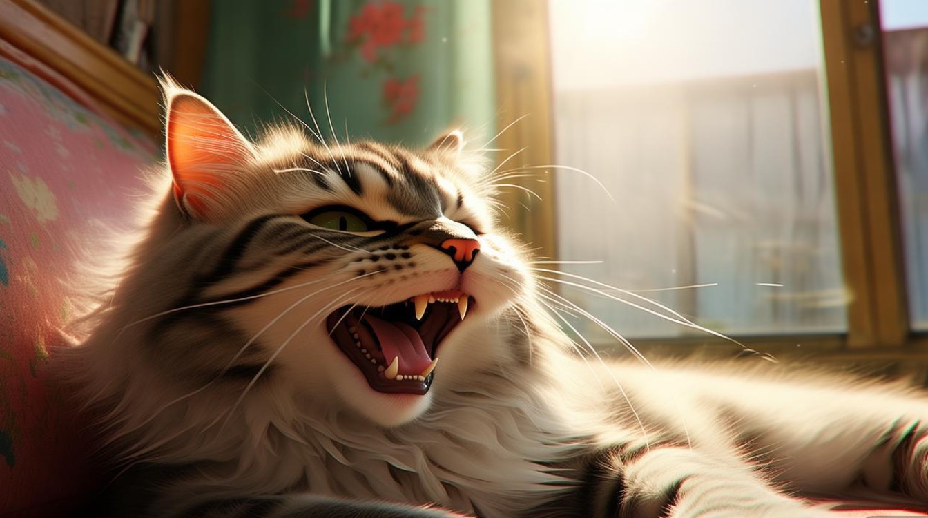 猫咪夏天张嘴呼吸