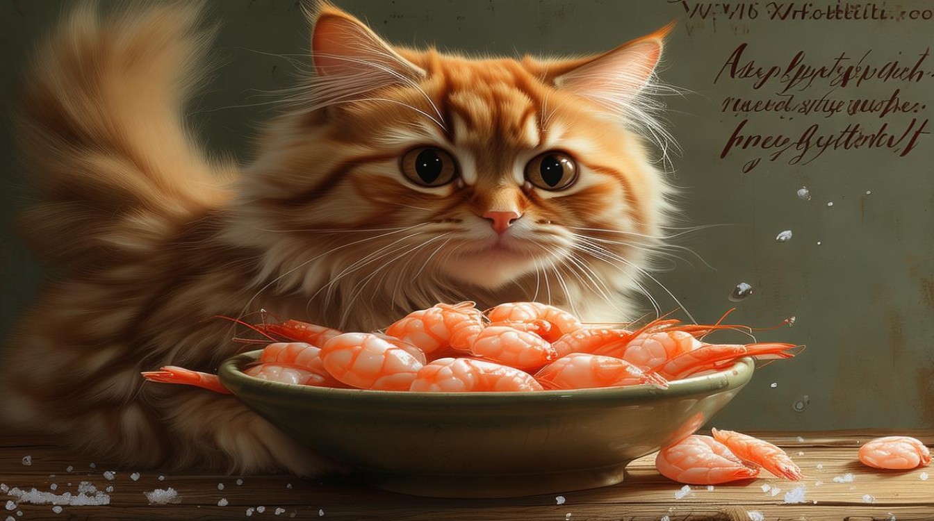 猫咪吃甜虾