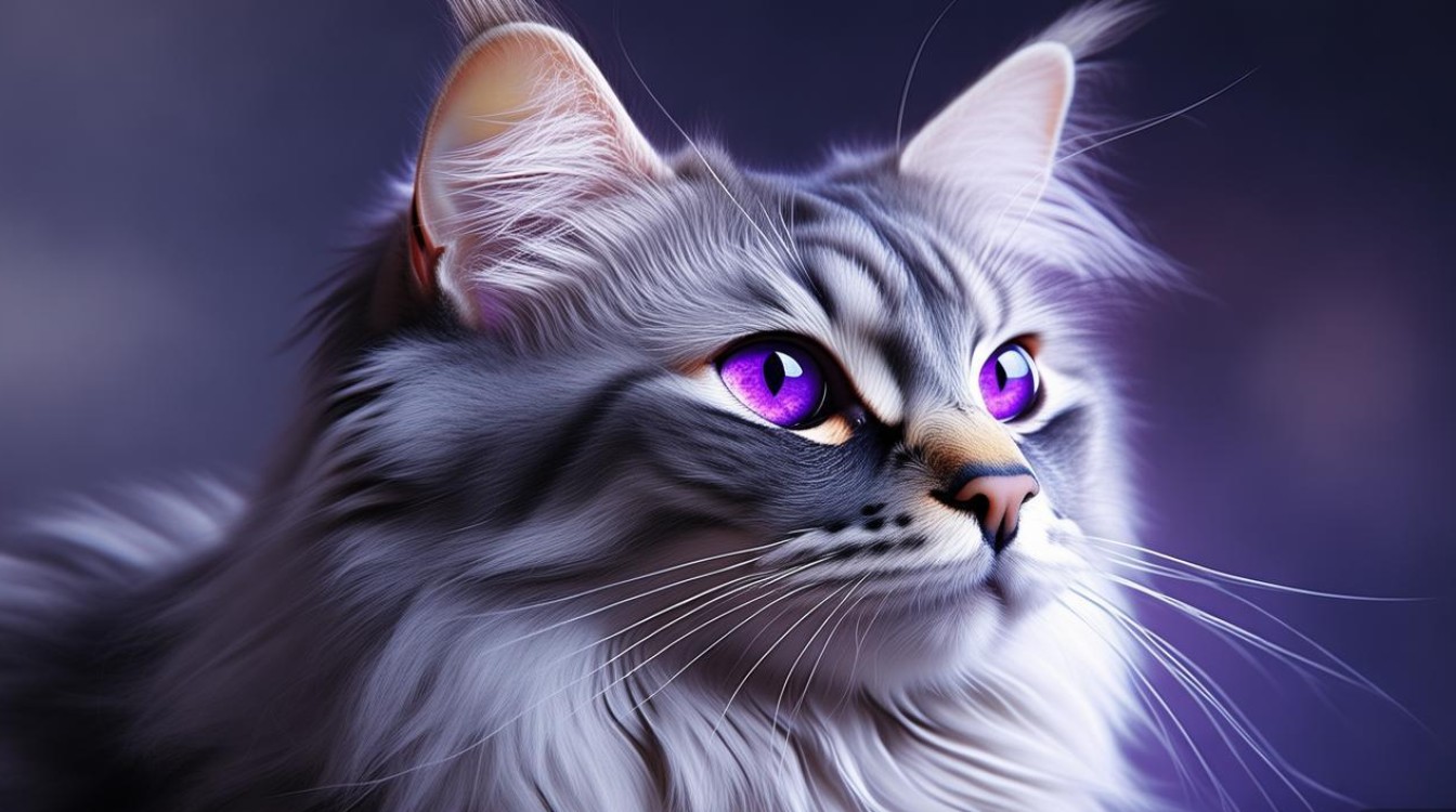 紫色眼睛的猫咪