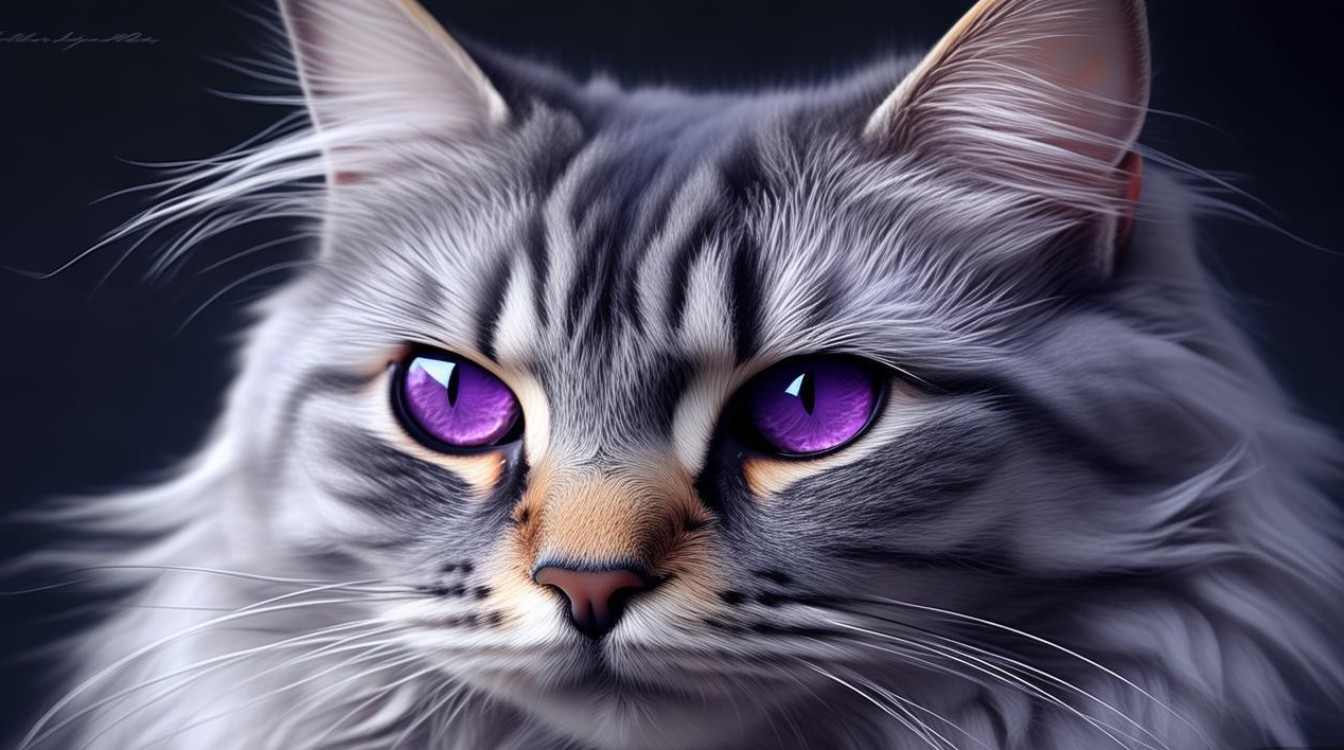紫色眼睛的猫咪