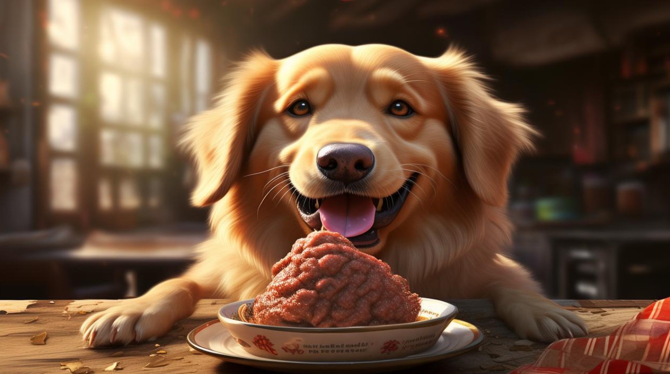 狗狗吃肉圆