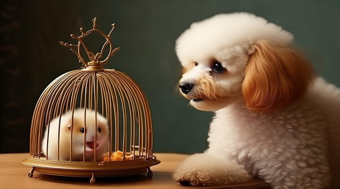 玩具贵宾犬吃仓鼠