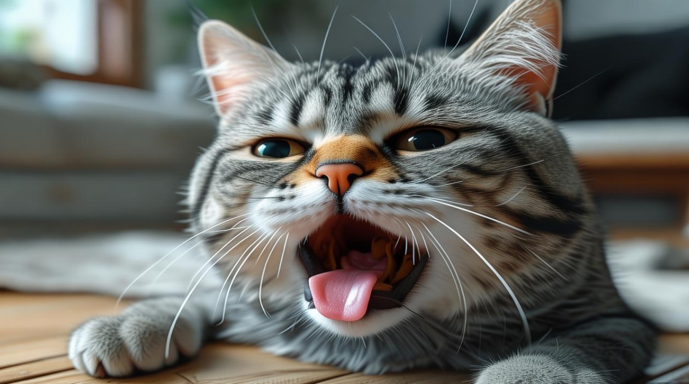 猫咪卡住气管了