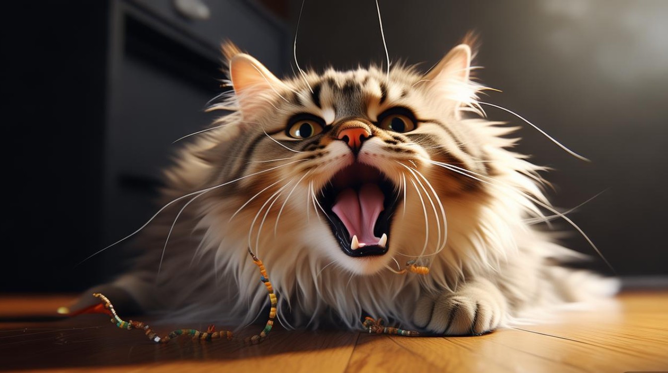 猫咪吃药吐虫子