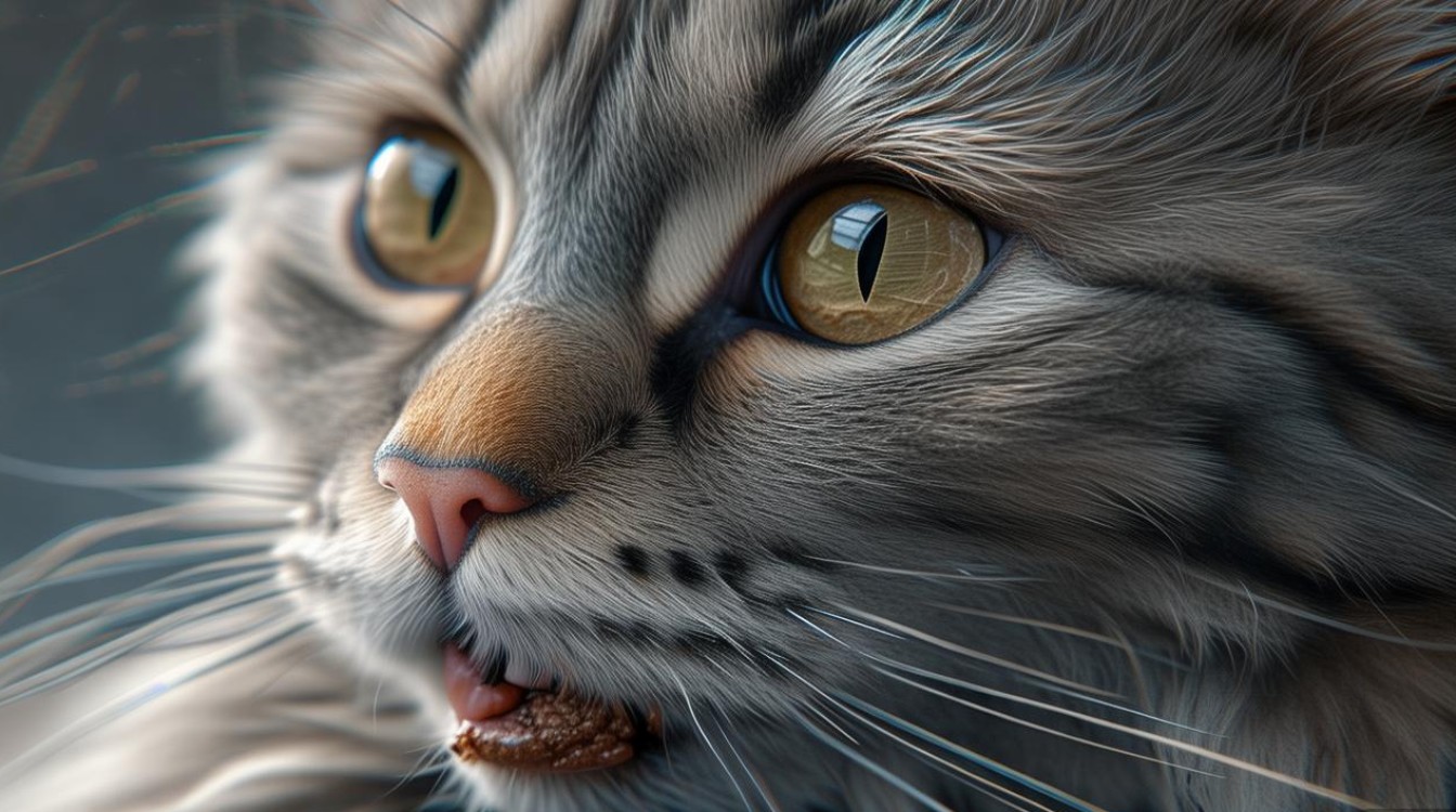 猫咪嘴巴边结痂