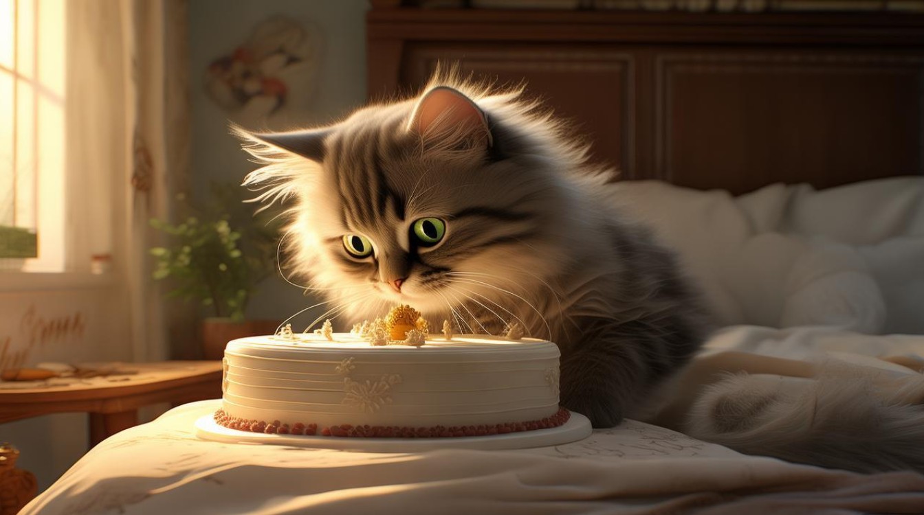 梦到猫咪吃蛋糕