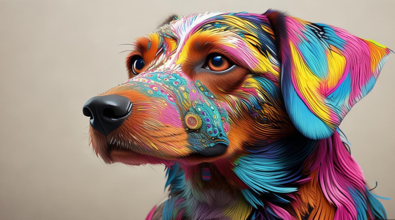 狗狗染色作品