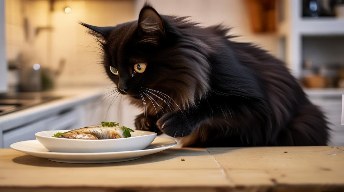 猫咪吃饭踩奶