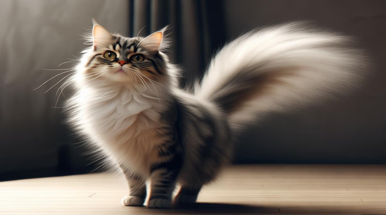 猫咪尾巴向上颤抖