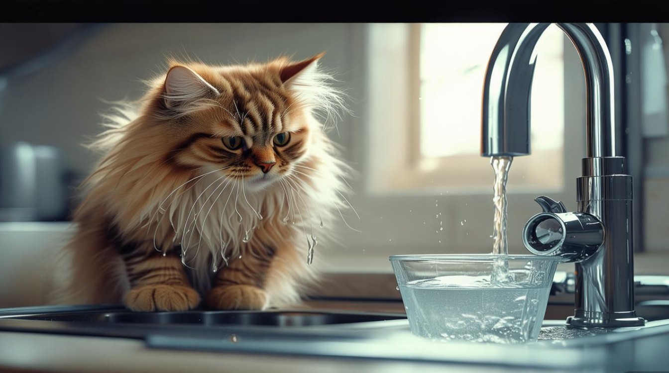 猫咪喝水容易呛到