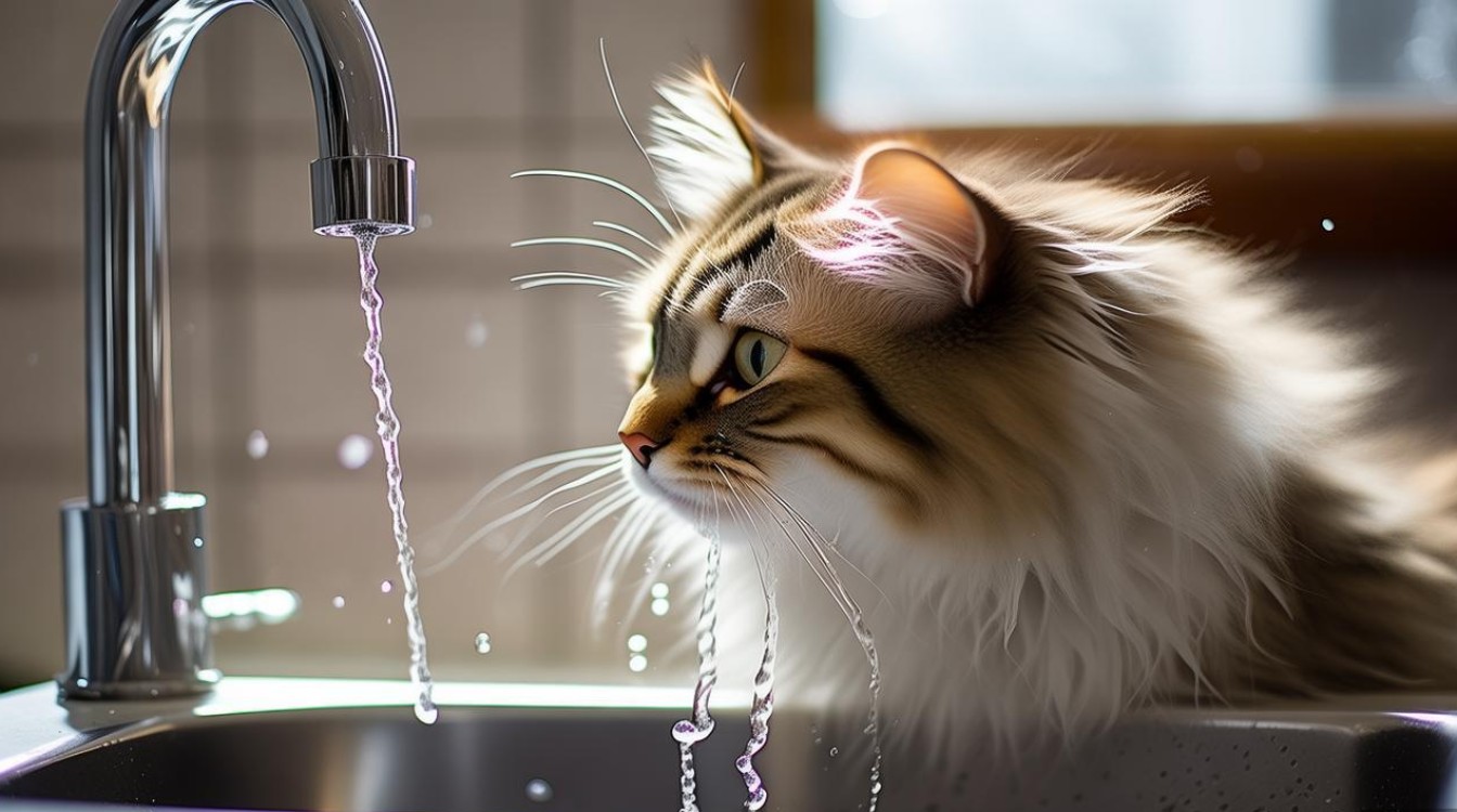 猫咪喝水容易呛到