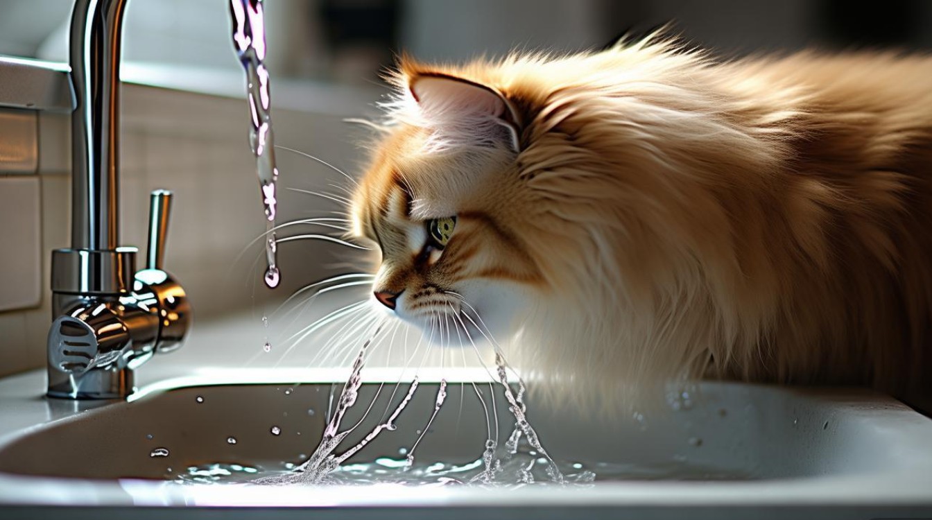 猫咪喝水容易呛到
