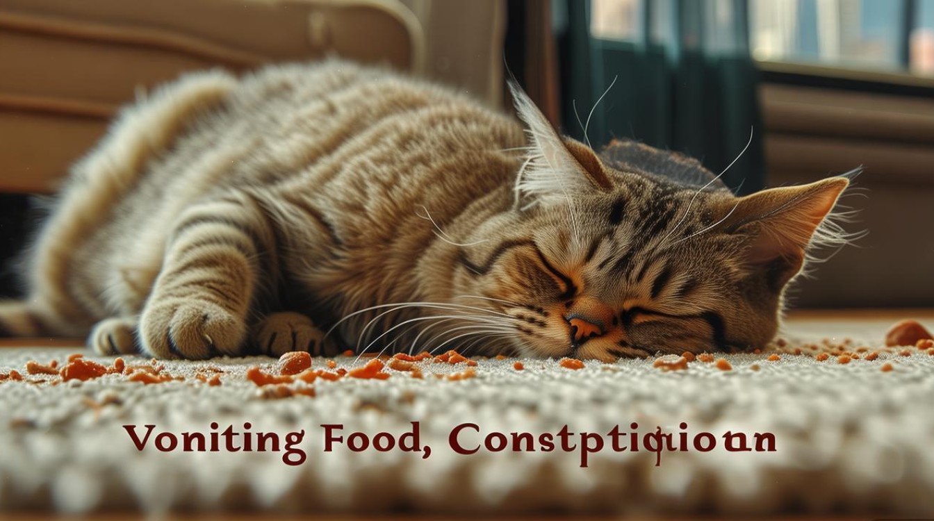 猫咪呕吐食物便秘