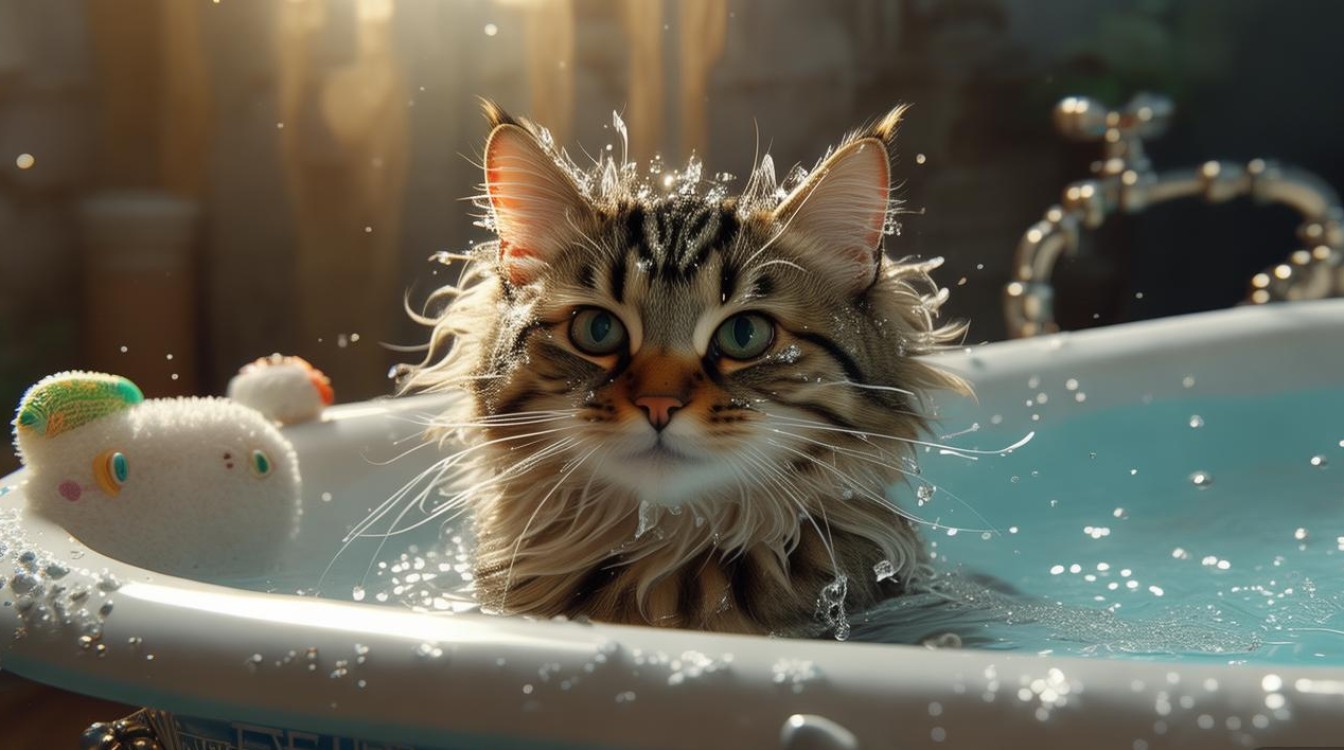 猫咪洗澡会洗掉